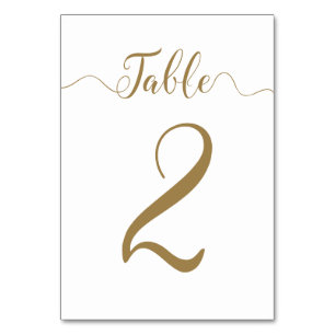 Table Tableau Numéro 2 Mariage d'or Numéros de tableau