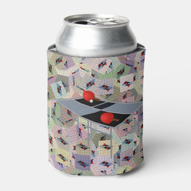 Table Tennis Abstract Art, Can Cooler (Can Front)