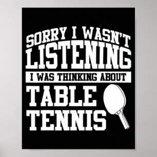 Table Tennis Apparel Top Fun Tennis Players Desig Poster