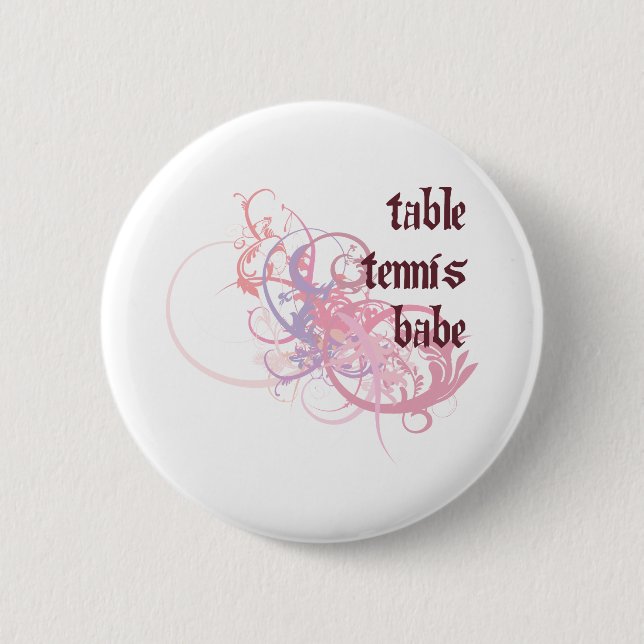 Table Tennis Babe 2 Inch Round Button (Front)