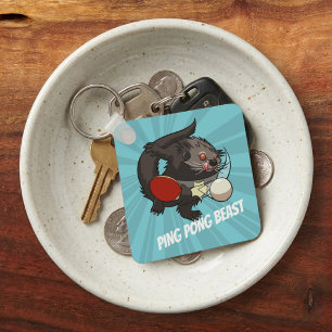 Table Tennis Bearcat Ping Pong Binturong Cartoon Keychain