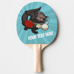 Table Tennis Bearcat Ping Pong Binturong Cartoon Paddle