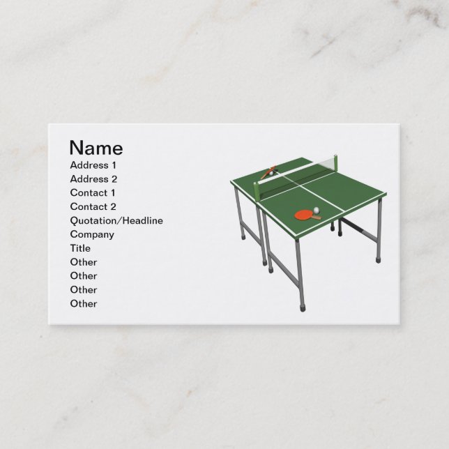 Table Tennis Business Card (Front)