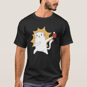 Table Tennis Cat Ping Pong Paddle Player Cat Ping T-Shirt