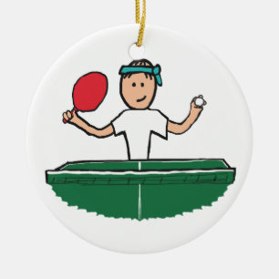Table Tennis Ceramic Ornament