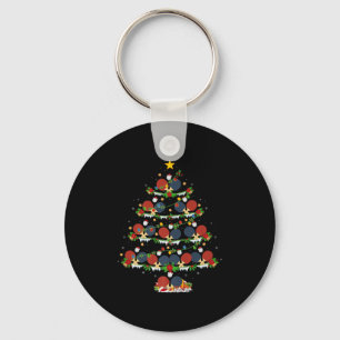 Table Tennis Christmas Tree Lights Srts Player Xma Keychain