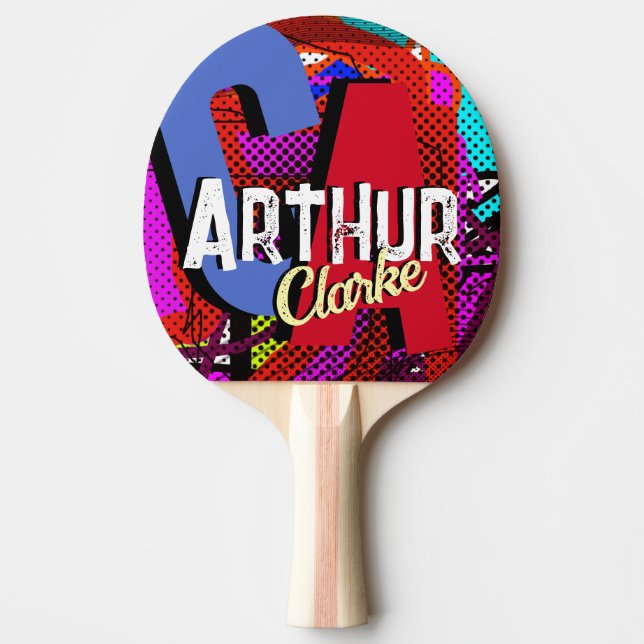 Table Tennis Custom Designed Name Monogram Ping Pong Paddle (Front)