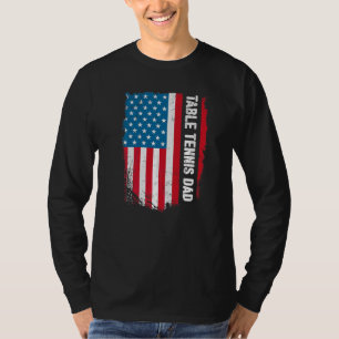 Table Tennis Dad America Us Flag Patriot Vintage T-Shirt