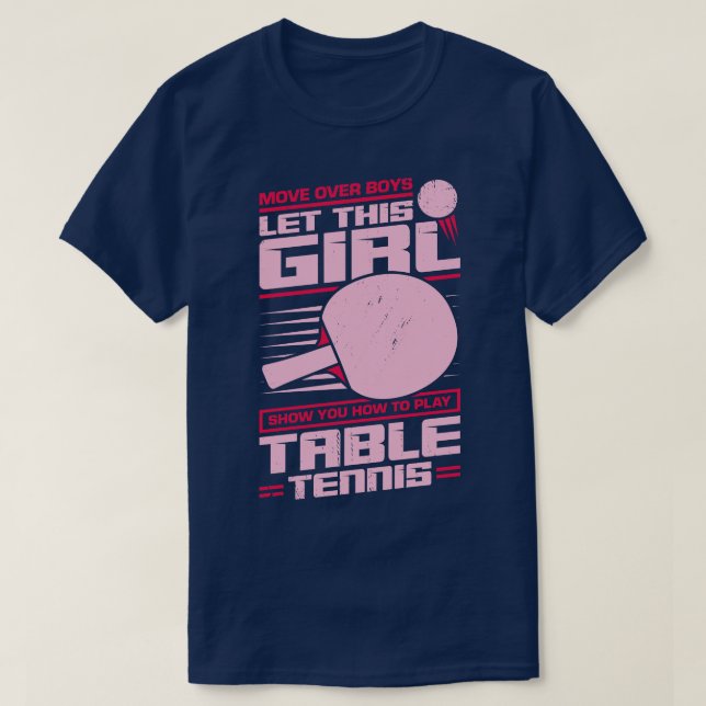 Table Tennis Girl Gift T-Shirt (Design Front)