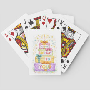 Table tennis happy birthday playing cards