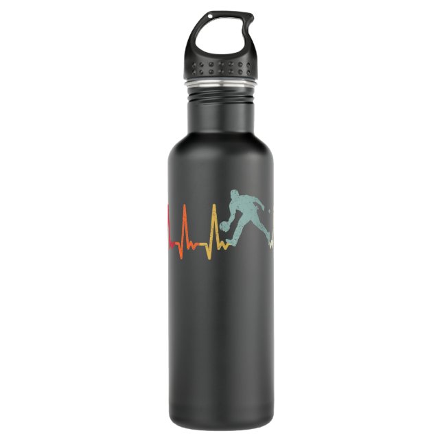 Table Tennis Heartbeat Ping Pong Player Cool Retro 710 Ml Water Bottle (Front)