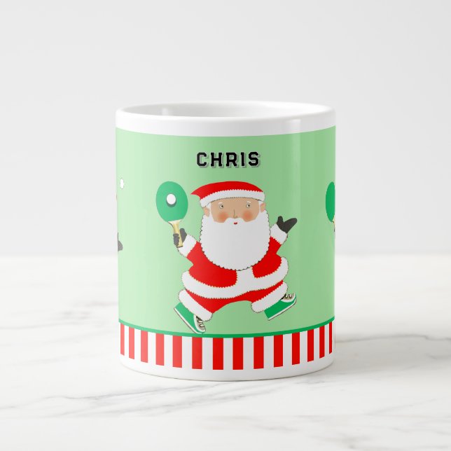 Table Tennis Holiday Gift Large Coffee Mug (Front)