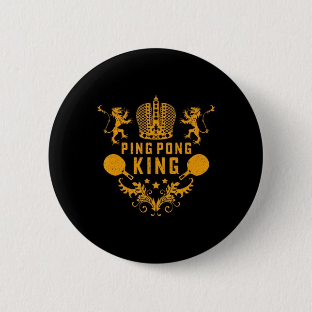 Table Tennis King Fun Ping Pong Gift And Table Spo 2 Inch Round Button (Front)