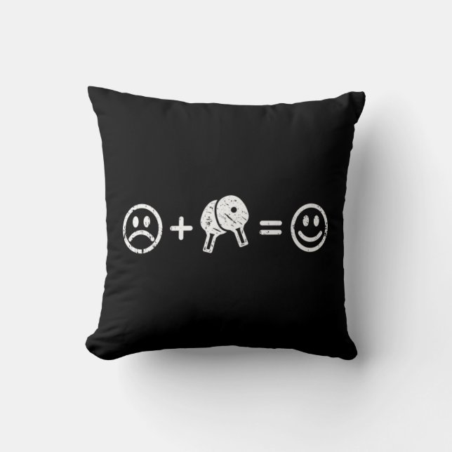 Table Tennis Makes Happy Fun Gift Table Tennis Pla Throw Pillow (Front)