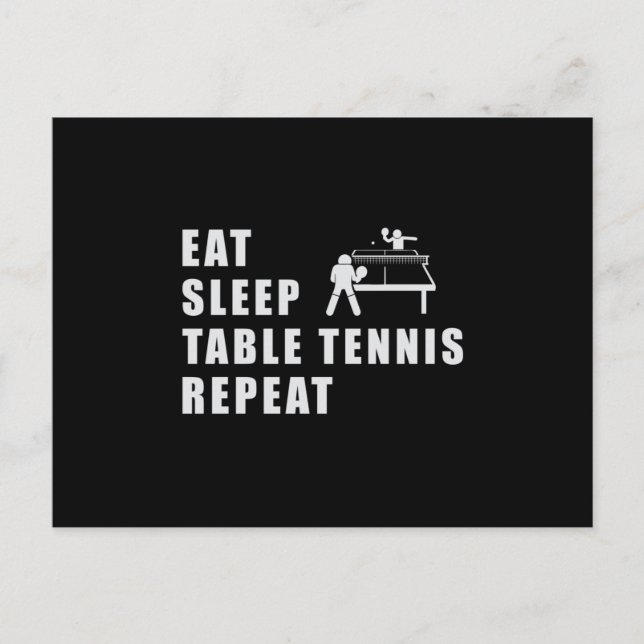 Table Tennis Paddle Ping Pong Repeat Funny Gift Postcard (Front)