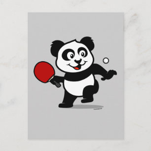 Table Tennis Panda Postcard