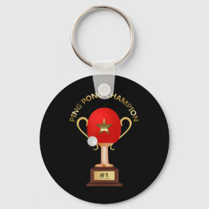 Table Tennis Ping Pong Champion Trophy Keychain