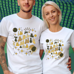 Table Tennis Ping Pong Custom Text on Back T-Shirt