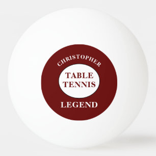 Table Tennis Ping Pong Legend Add Name Red Face Ball