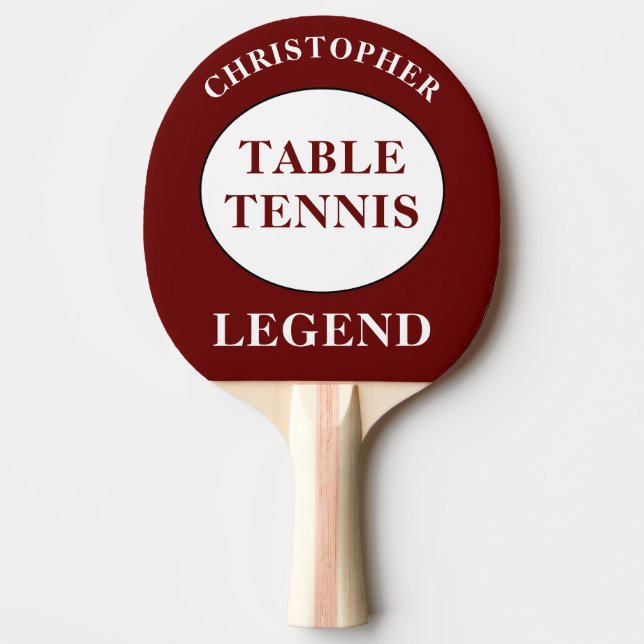 Table Tennis Ping Pong Legend Add Name Red Face Ping Pong Paddle (Front)