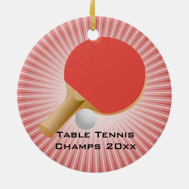 Table Tennis Ping Pong Ornament (Back)