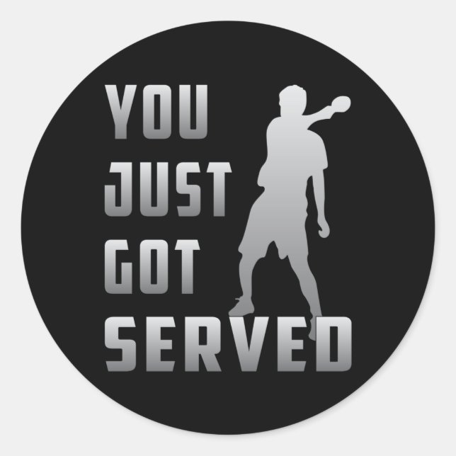 Table Tennis Ping Pong Paddle Player Funny Gift Classic Round Sticker (Front)