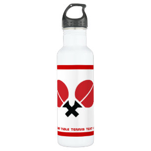 Table tennis ping-pong rackets and ball black, red 710 ml water bottle