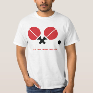 Table tennis ping-pong rackets and ball black, red T-Shirt