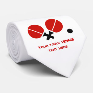 Table tennis ping-pong rackets and ball black, red tie