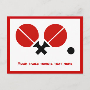 Table tennis ping-pong rackets and ball horizontal postcard