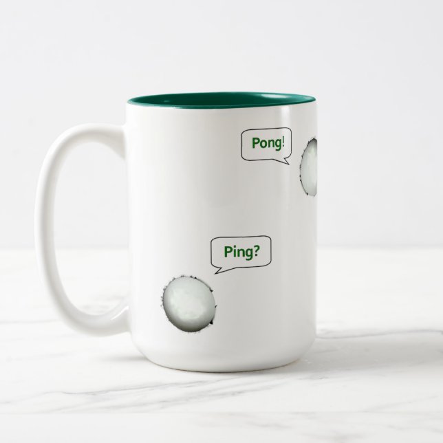 Table Tennis Ping-pong Two-Tone Coffee Mug (Left)