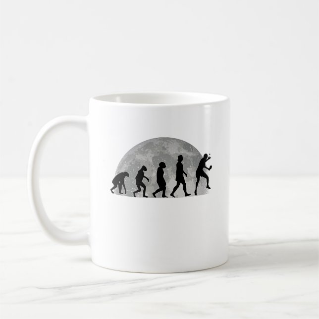 Table Tennis Player Evolution Moon Coffee Mug (Left)
