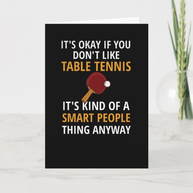 Table Tennis Player Gifts Ping Pong Coach Paddle Card (Front)