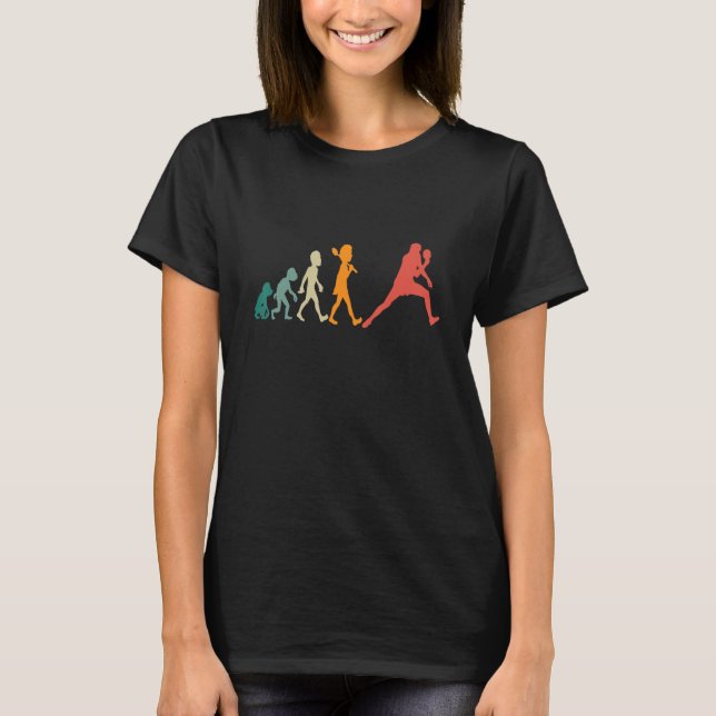 Table Tennis Player Human Evolution Ping Pong Retr T-Shirt (Front)