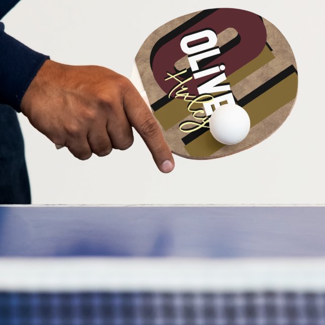 Table Tennis Player Name Cool Bold Monogram Ping Pong Paddle (Insitu)