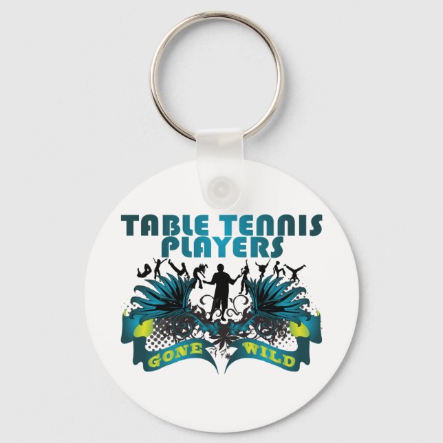 Table Tennis Players Gone Wild Keychain (Front)