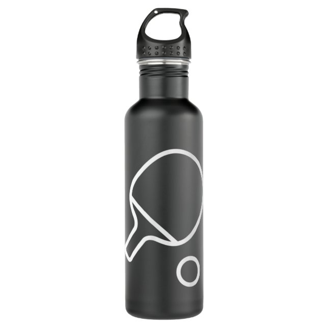 Table Tennis Racket And Ball Retro Ping Pong 710 Ml Water Bottle (Front)