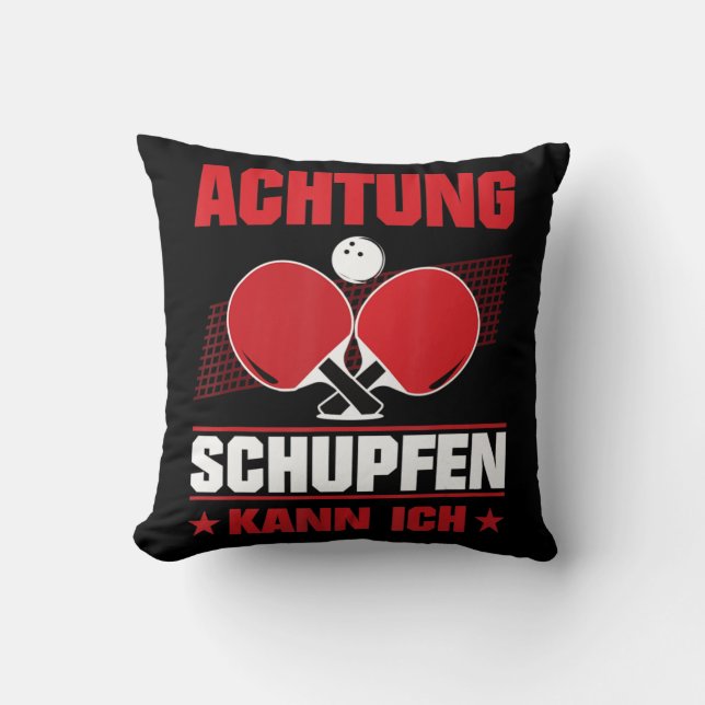 Table tennis shoes and push king  throw pillow (Front)