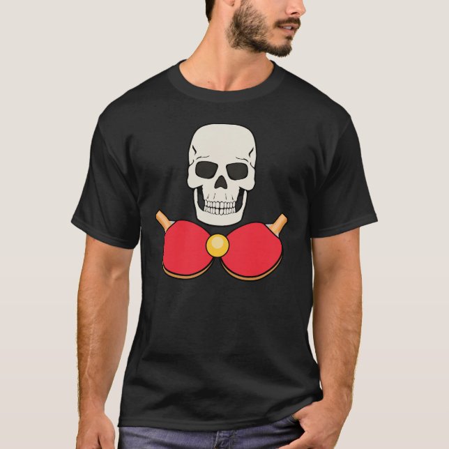 TABLE TENNIS SKULL T-shirt Design for Men (Front)