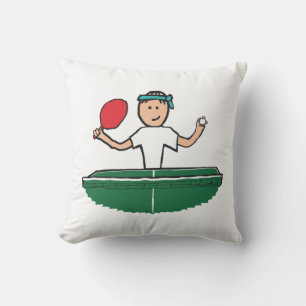 Table Tennis Throw Pillow