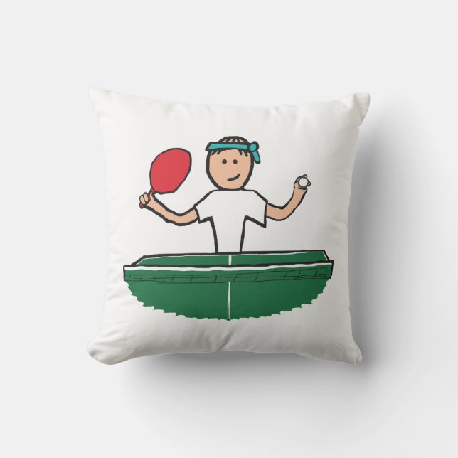 Table Tennis Throw Pillow (Front)