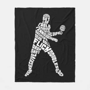 Table Tennis Typography Ping Pong Word Art   Fleece Blanket