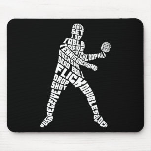 Table Tennis Typography Ping Pong Word Art   Mouse Pad