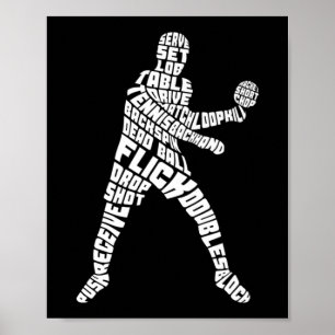 Table Tennis Typography Ping Pong Word Art   Poster