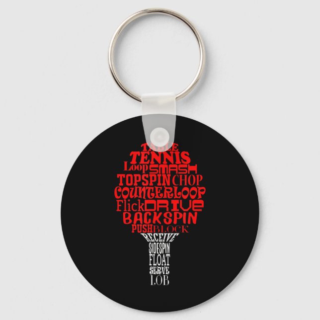 Table tennis word cloud  keychain (Front)