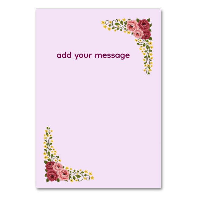 Table Tent Sign Table Number (Front)