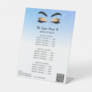 *~*Table Tent tabletop Glitter EYES Pedestal Sign