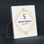 Table Top Number Wedding Gold White Personalize  Plaque<br><div class="desc">Table Top Number Wedding Gold White Personalize Plaque is great to add that special touch to your wedding or other events. Personalize it with your information.</div>
