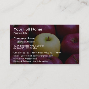 Table top of nine apples, yellow and red business card