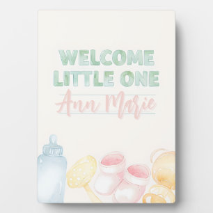 Table Top Welcome Little One Baby Shower Sign Plaque